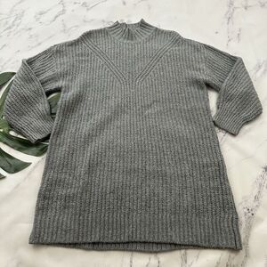 Old Navy Womens Sweater Knit Shift Dress Size L Light Gray Mock Neck Chunky